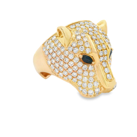 Heera Moti Diamond Panther Ring