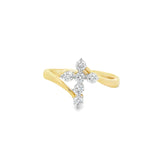 Heera Moti Diamond Cross Ring