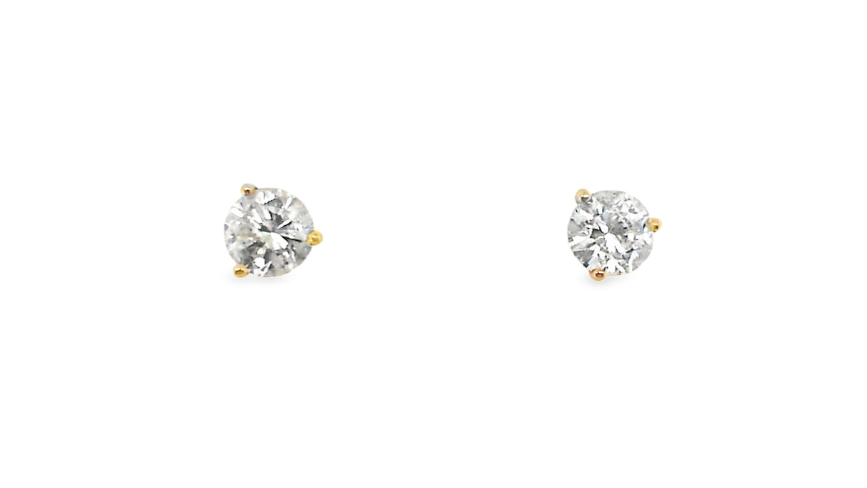 Whitestone Diamond Solitaire Stud Earrings 2.01Ct