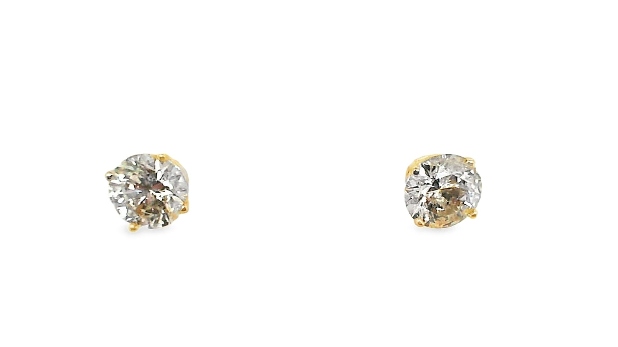 Whitestone Diamond Solitaire Stud Earrings 2.30Ct