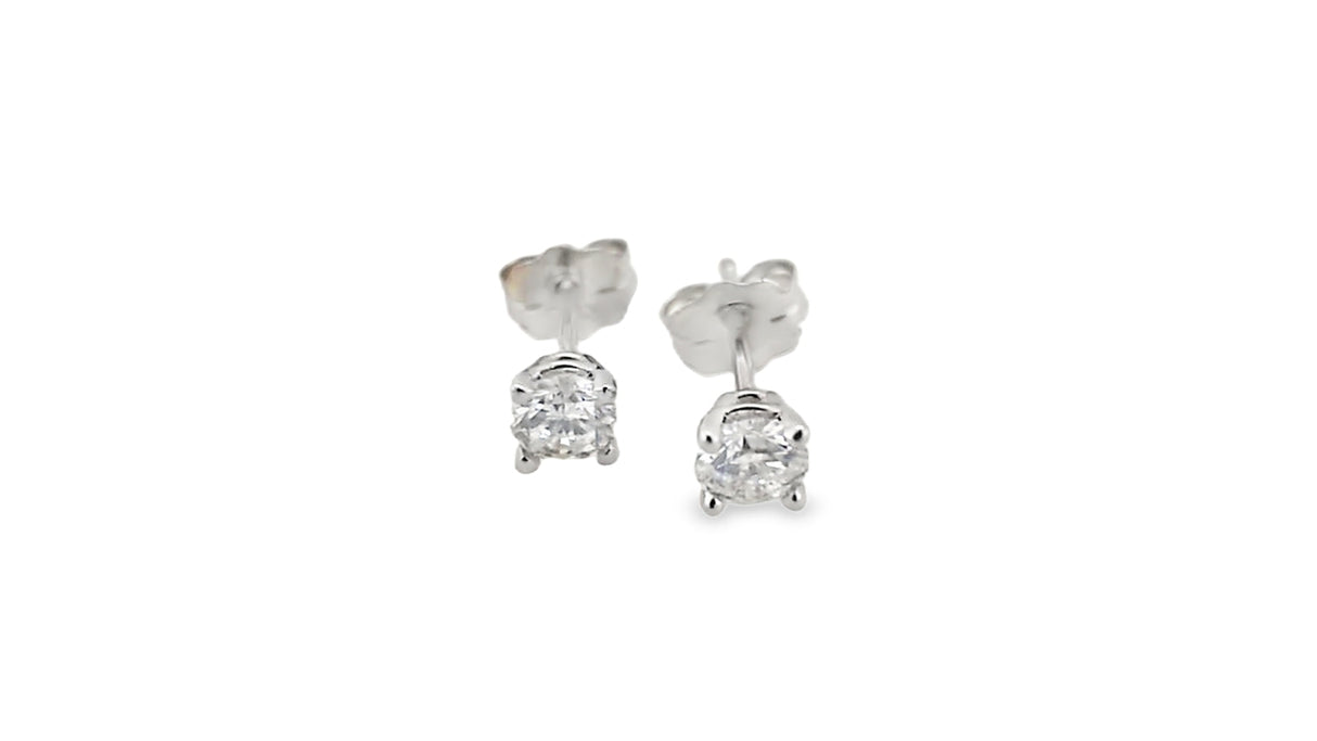 Whitestone Diamond Solitaire Stud Earrings
