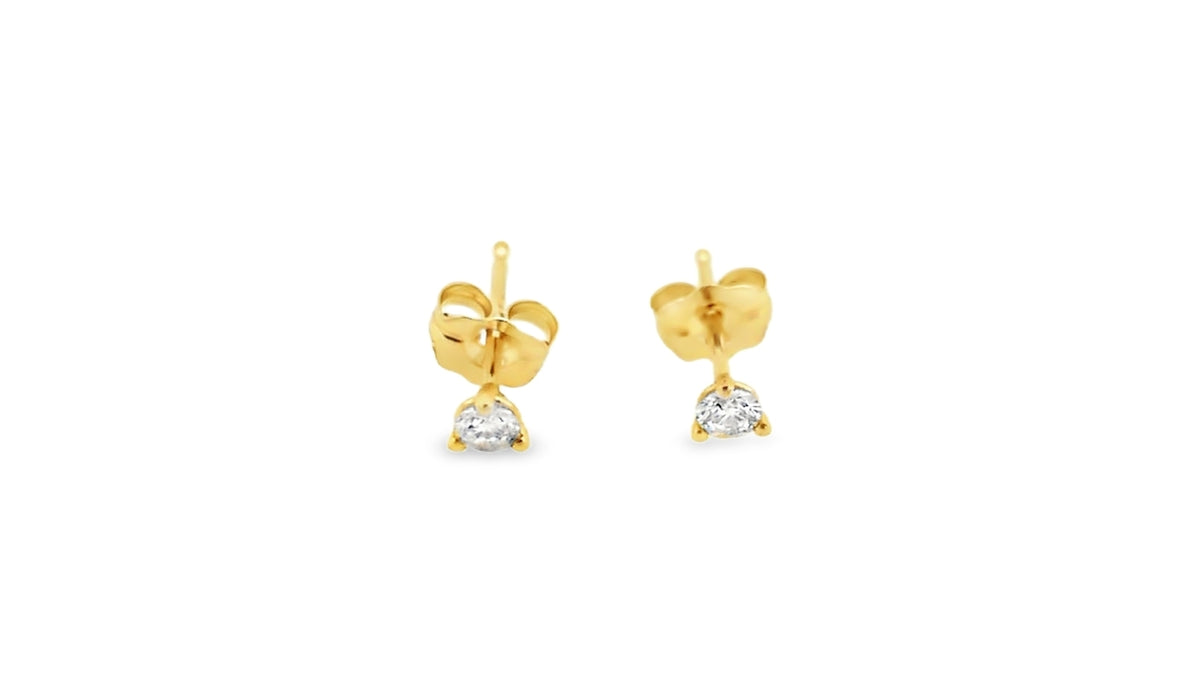 Whitestone Diamond Solitaire Stud Earrings .13Ct