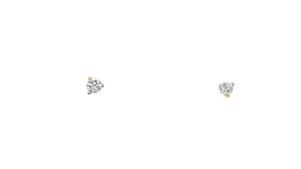 Whitestone Diamond Solitaire Stud Earrings .13Ct