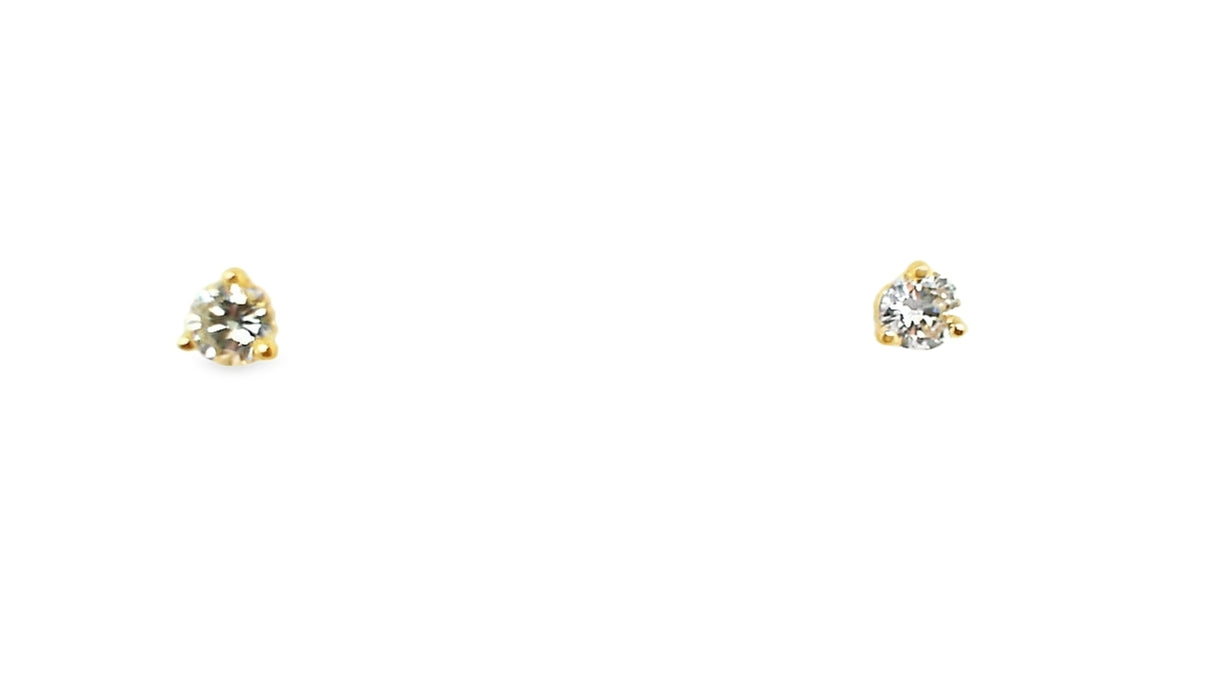 Whitestone Diamond Solitaire Stud Earrings .19Ct