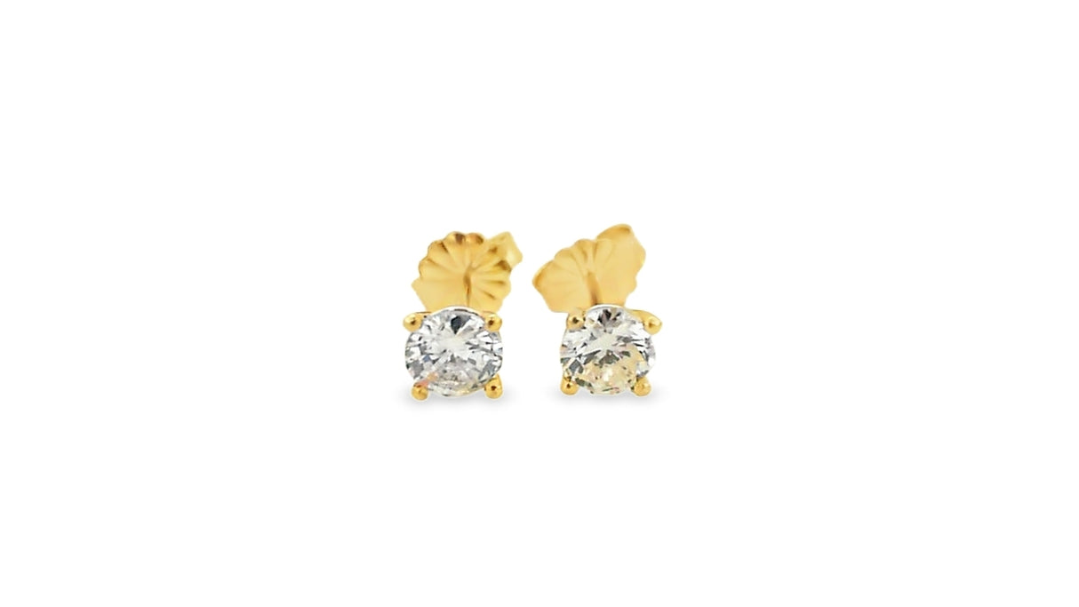 Whitestone Diamond Solitaire Stud Earrings