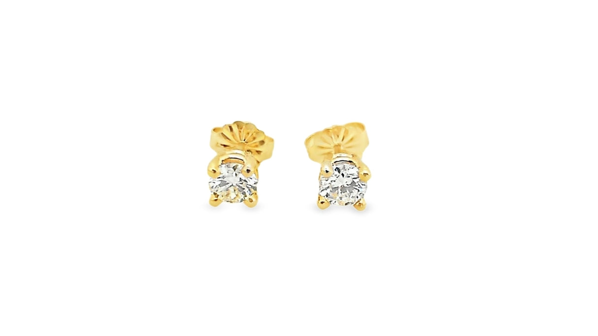 Whitestone Diamond Solitaire Stud Earrings .60Ct
