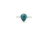 GBC Pear Blue Zircon and Diamond Ring