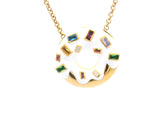 White Frosting and Sprinkles Donut Pendant