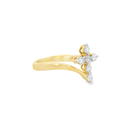 Heera Moti Diamond Cross Ring