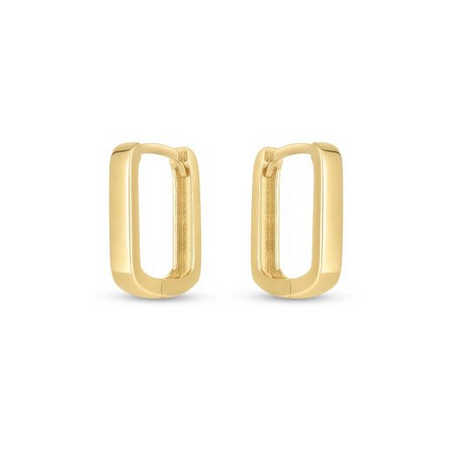 Royal Chain Square Huggie Hoop Earrings