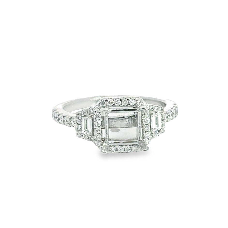 Three Stone Semi-Mount Ring