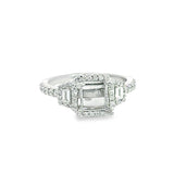 Three Stone Semi-Mount Ring