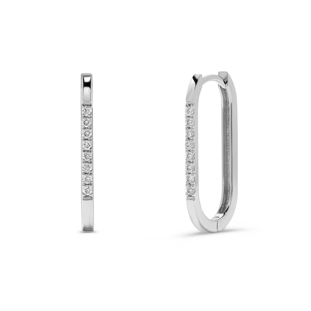 Leonardo Oval Diamond Hoop Earrings