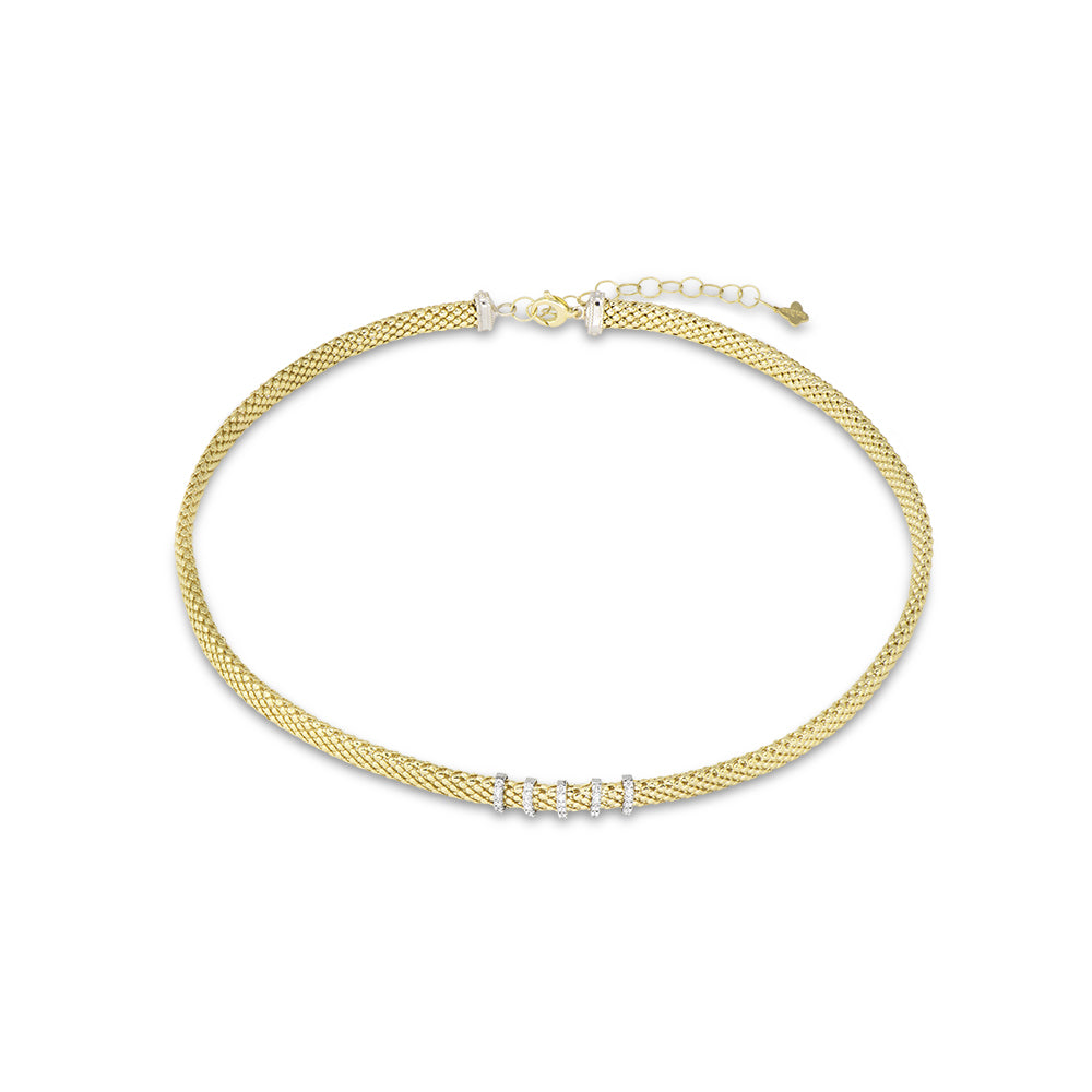 Piero Milano Woven Diamond Station Necklace