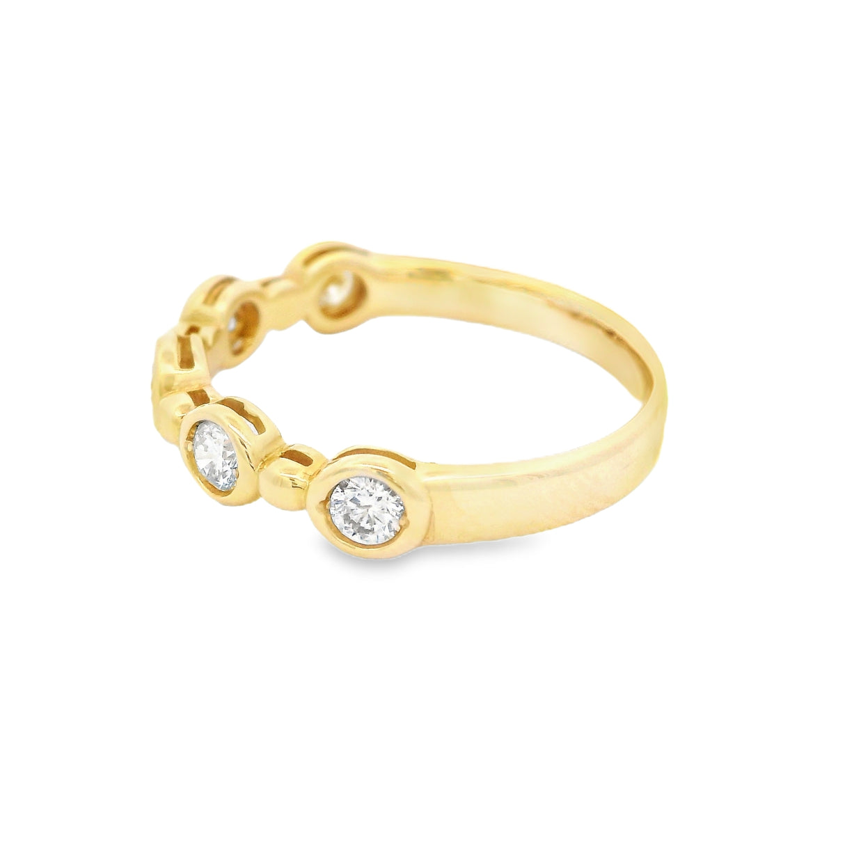 Heera Moti Bezel Set Diamond Ring