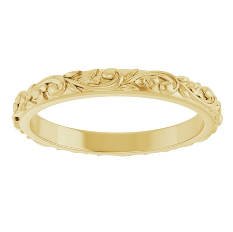 Stuller Floral Sculptural  Gold Band