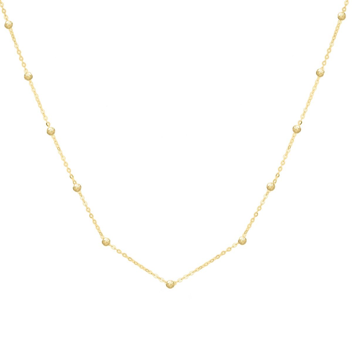 Diamond Cut Beaded Station Necklace