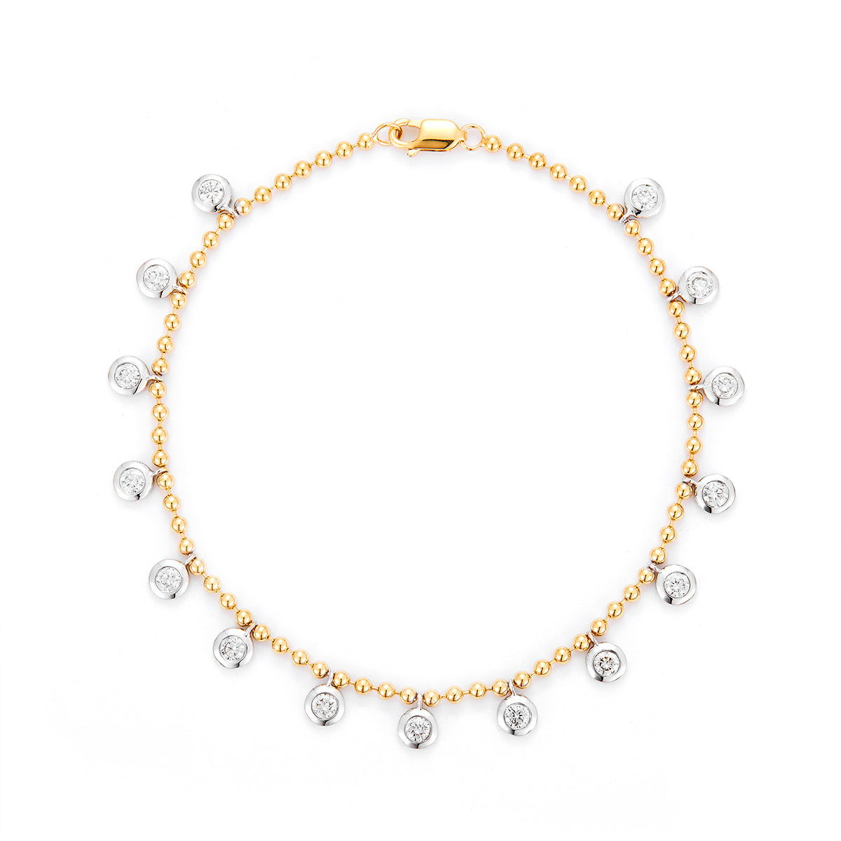 Heera Moti Round Diamond Dangle Bracelet