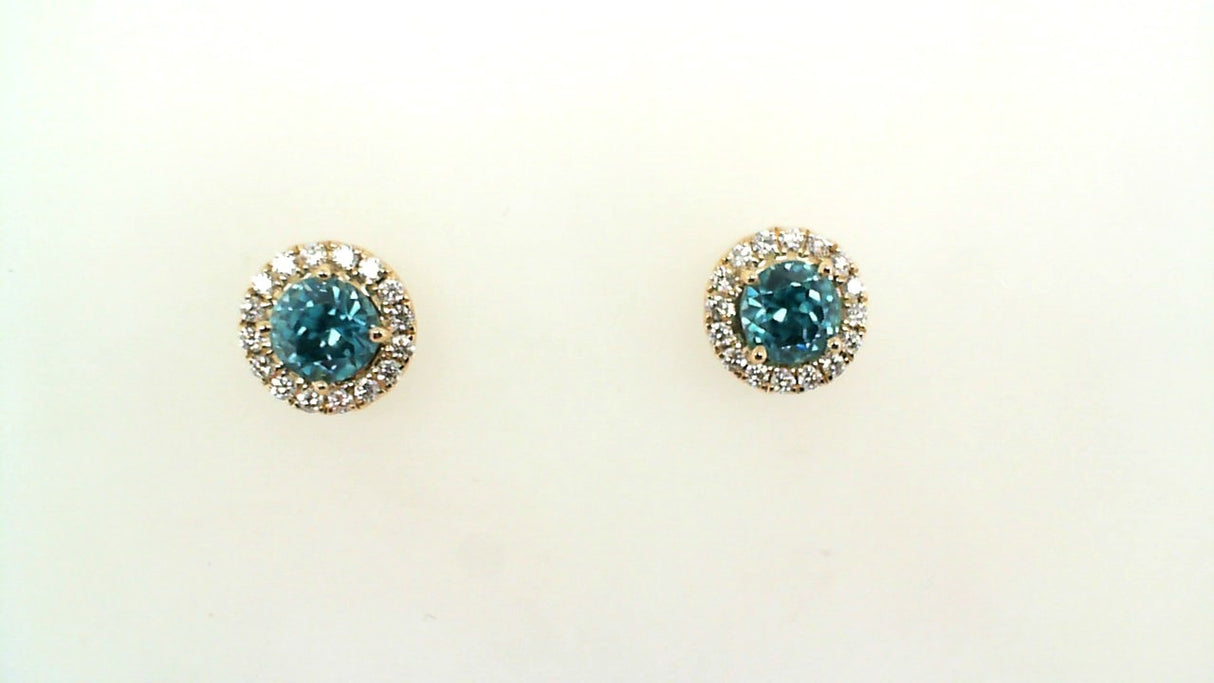 Nasbro Blue Zircon Stud Earrings