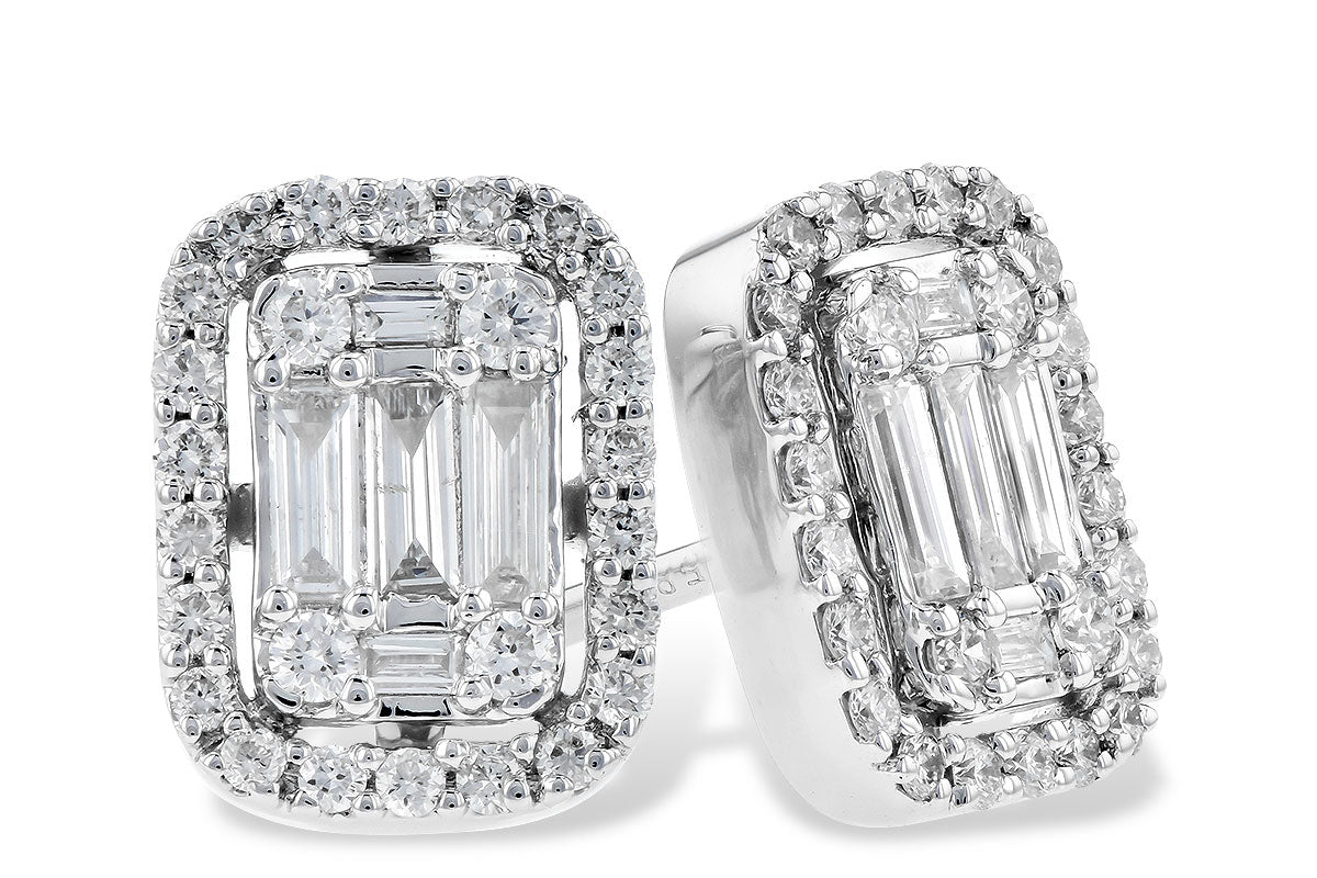 Allison Kaufman Invisible Set Diamond Stud Earrings