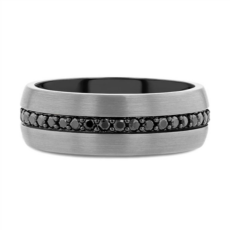 Thorsten PILOT Gunmetal Tungsten Ring with Black Sapphires