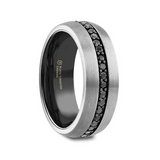 Thorsten PILOT Gunmetal Tungsten Ring with Black Sapphires