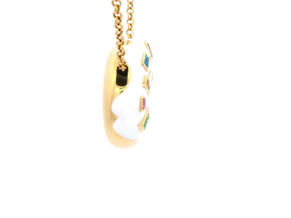 White Frosting and Sprinkles Donut Pendant