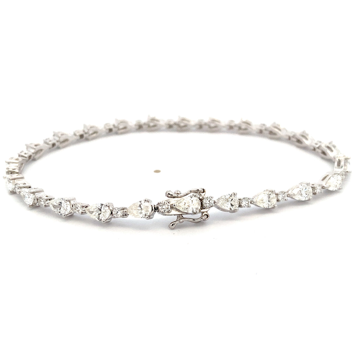 GBC Pear and Round Diamond Tennis Bracelet