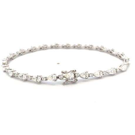 GBC Pear and Round Diamond Tennis Bracelet