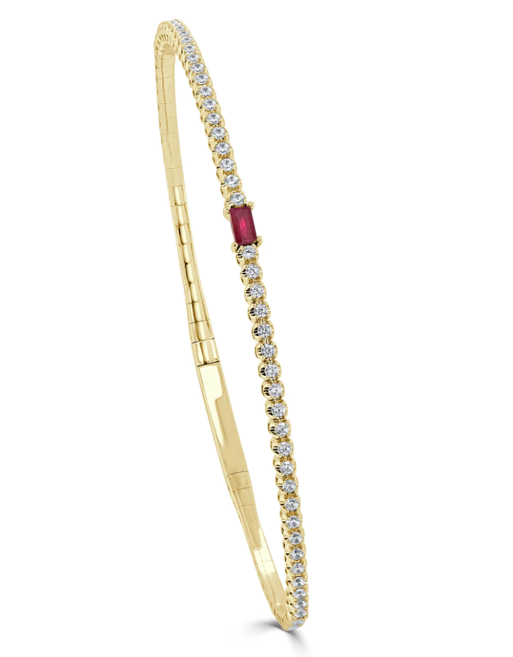 Sabrina Designs Ruby and Diamond Bangle Bracelet