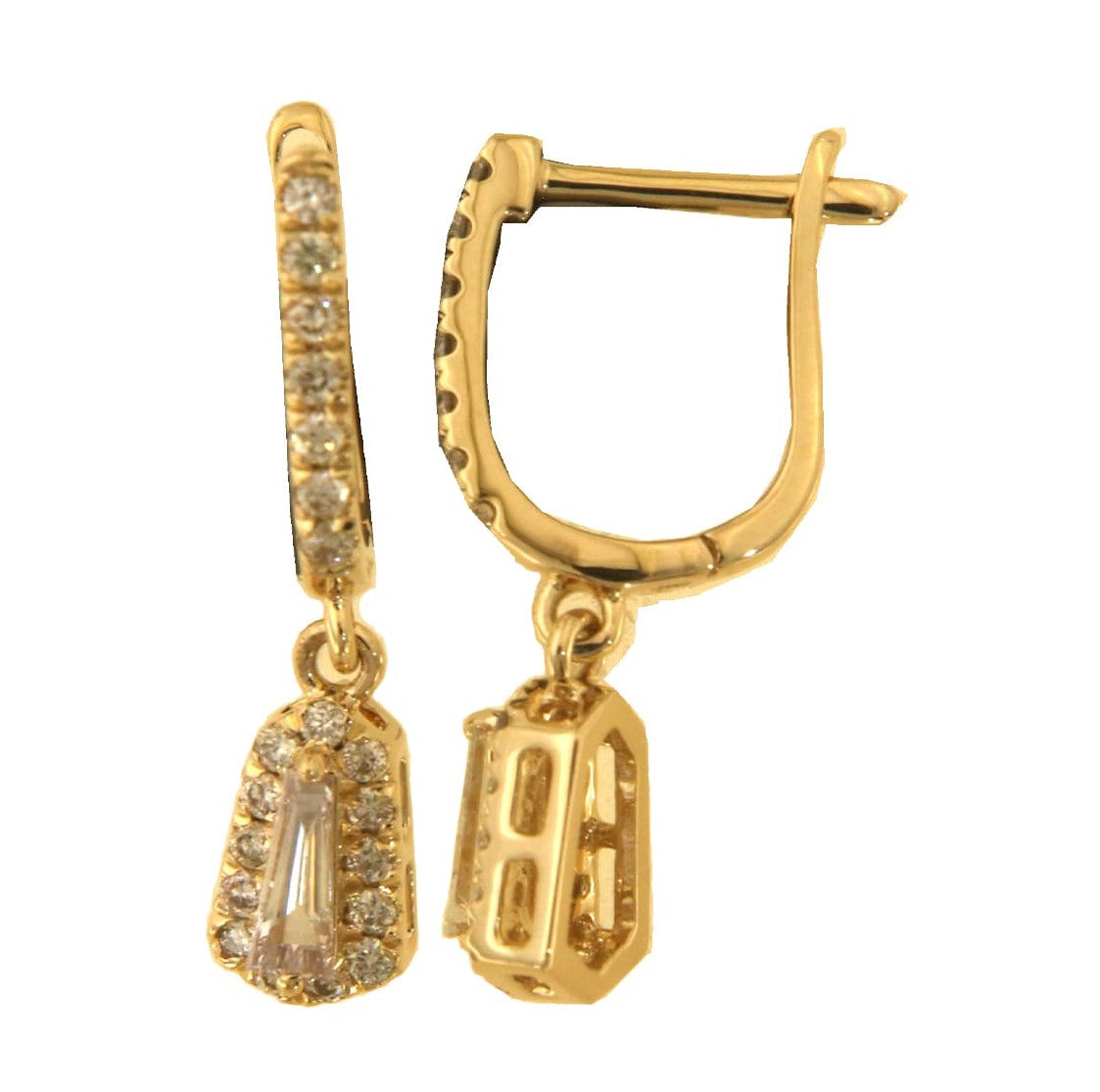 Diasun Diamond Drop Hoop Earrings