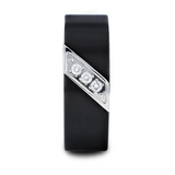 Thorsten Flat Black Tungsten Diamond Ring