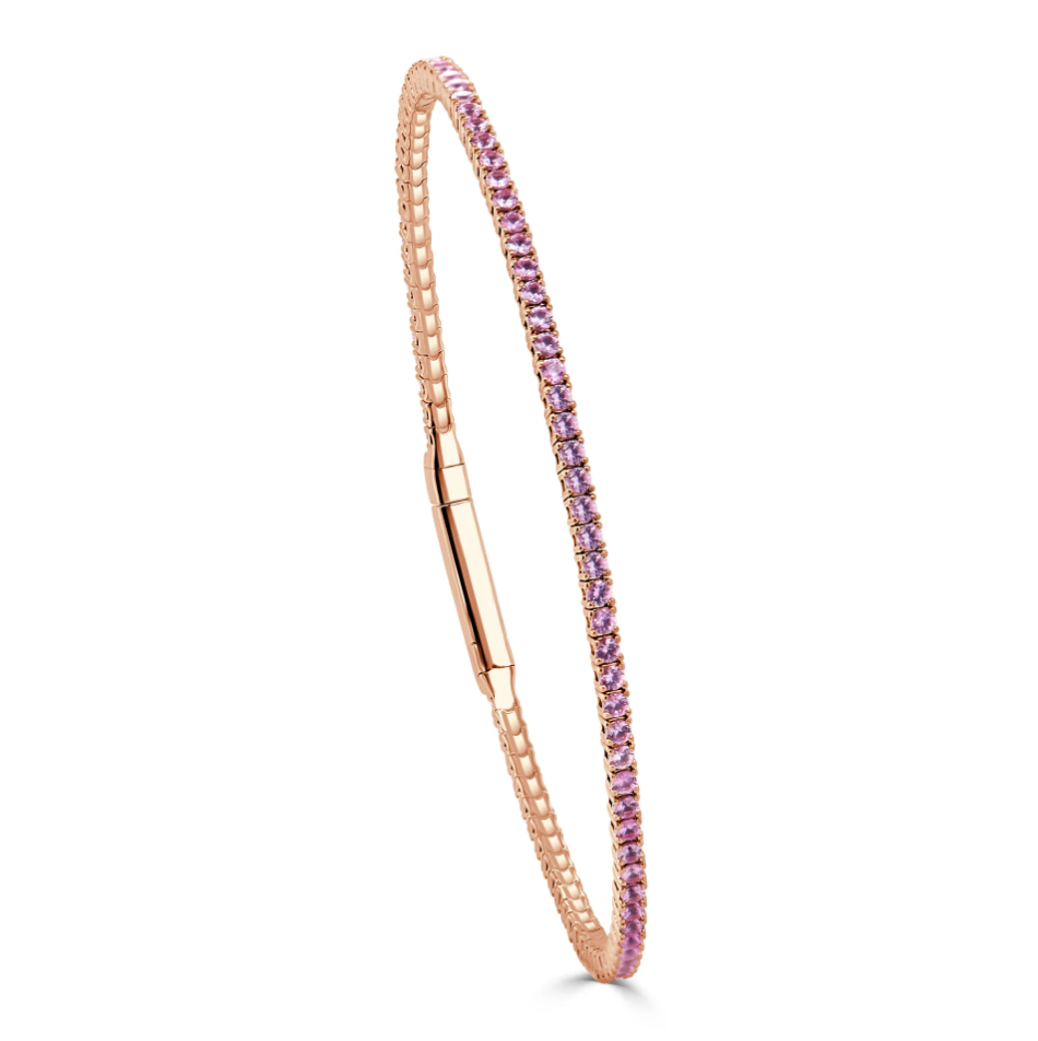 Sabrina Designs Flexible Pink Sapphire Bangle Bracelet