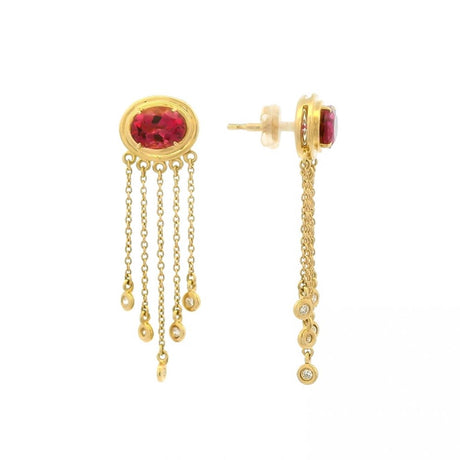 AGI Tourmaline & Diamond Dangle Earrings