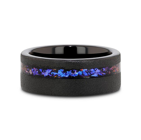 Thorsten Sandblasted Black Tungsten Ring