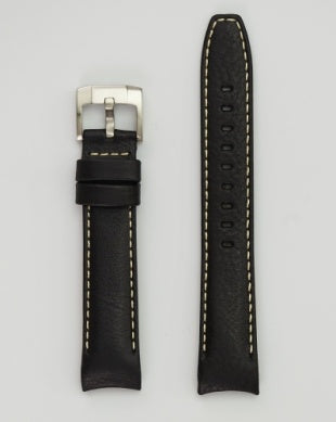 Hadley Roma Genuine Leather Watch Strap - Black