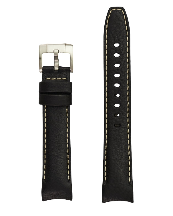 Hadley Roma Genuine Leather Watch Strap - Black