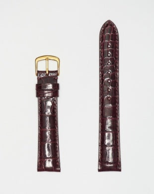 Hadley Roma Genuine Alligator Watch Strap - Burgundy