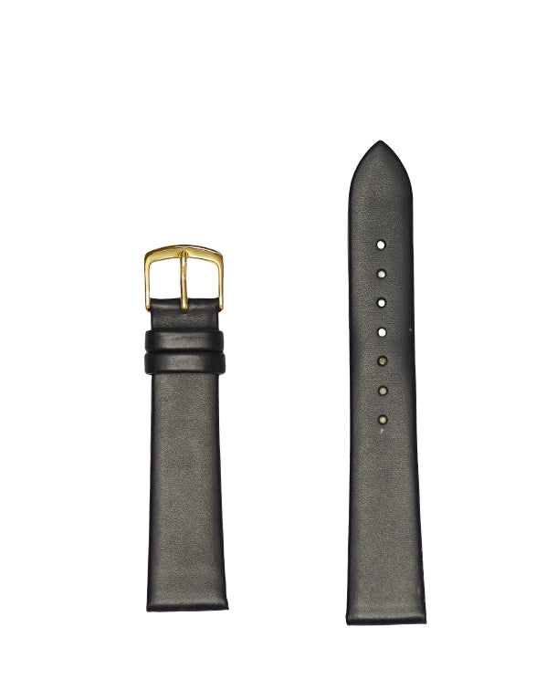 Hadley Roma Smooth Leather Watch Strap - Black