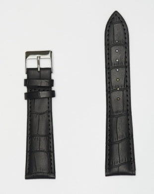 Hadley Roma Textured Leather Watch Strap - Black