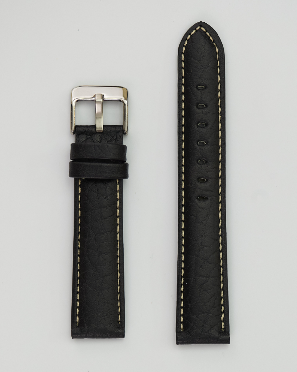 Hadley Roma Genuine Leather Watch Strap - Black