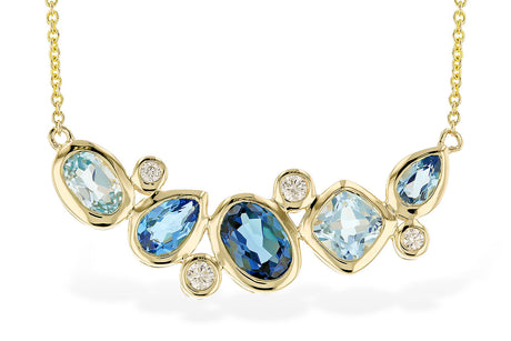 Allison Kaufman Blue Topaz and Diamond Pendant
