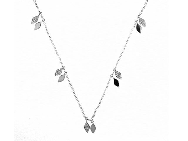 Venetti Diamond Leaf Station Necklace