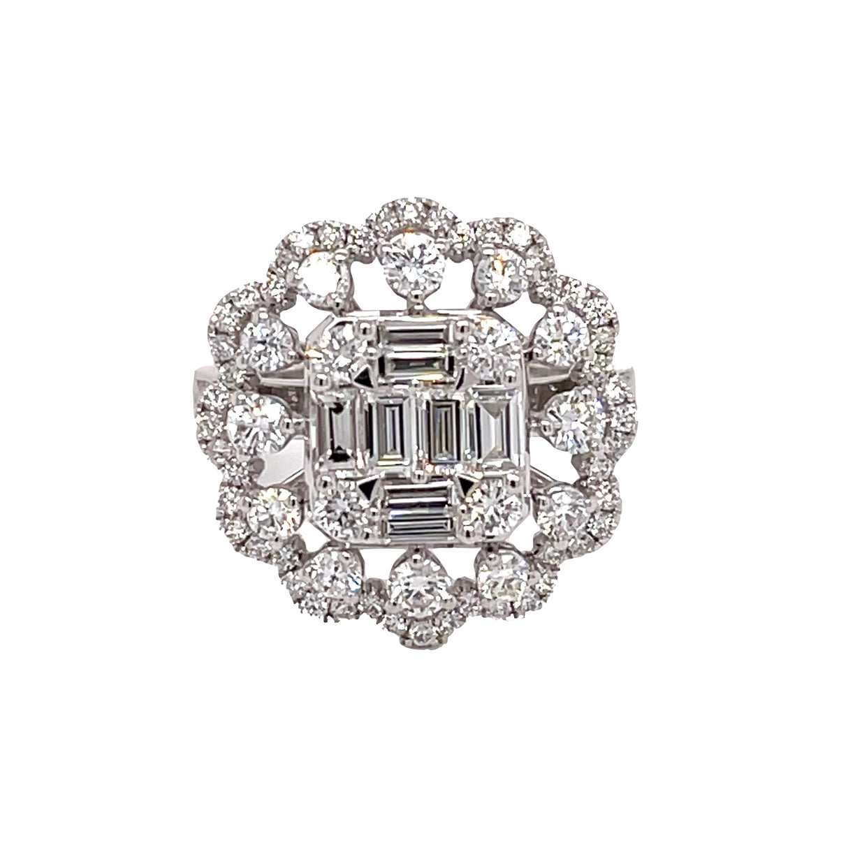 Almor Design Diamond Halo Cocktail Ring