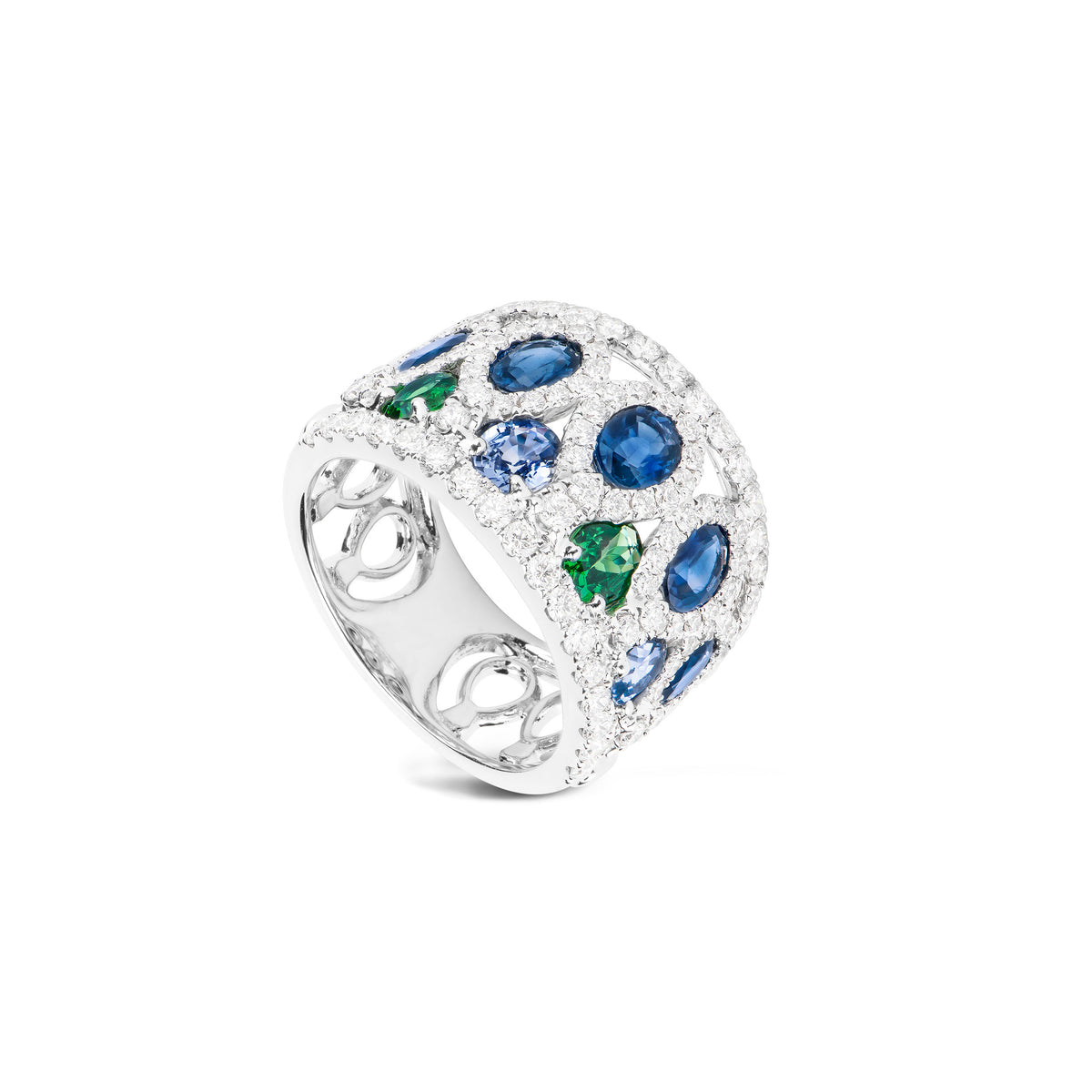 Piero Milano Sapphire & Tsavorite Fashion Ring