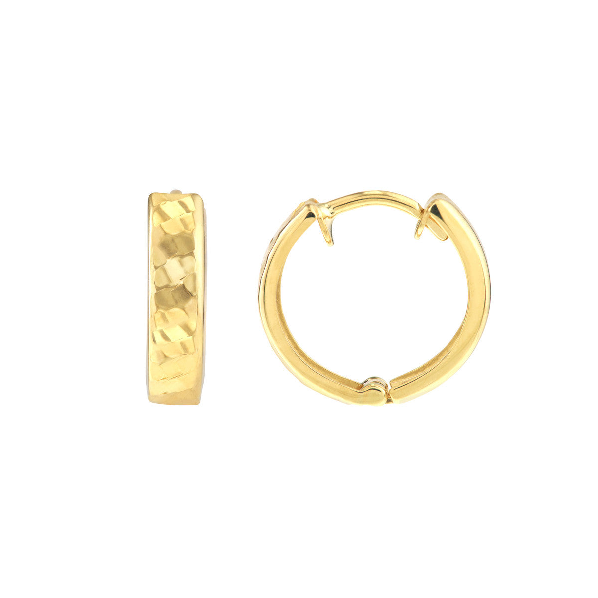 Midas Diamond Cut Pattern Round Hoop Earrings