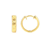 Midas Diamond Cut Pattern Round Hoop Earrings