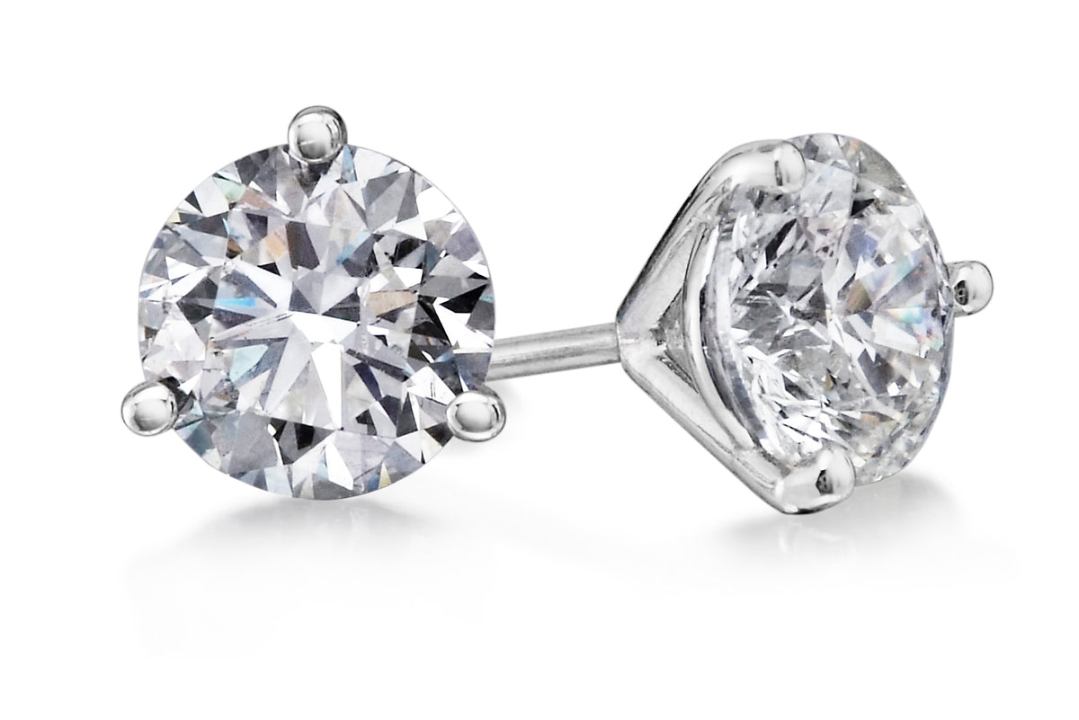 OM Diamond Martini Stud Earrings .26Ct