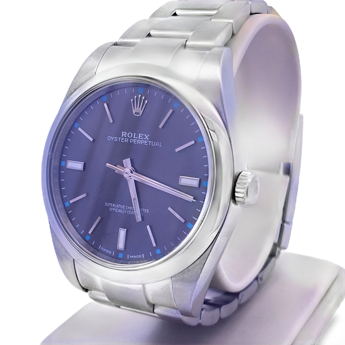 2015 Rolex Oyster Perpetual 114300 Dark Rhodium Dial 39mm
