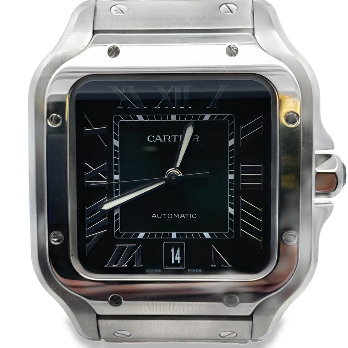 2023 Cartier Santos Large WSSA0062 Green Dial Stainless Steel